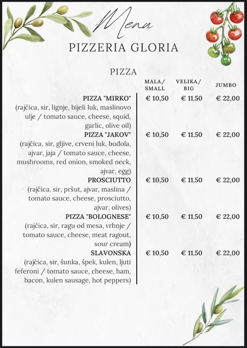 Menu Pizzeria Gloria Zagreb-3