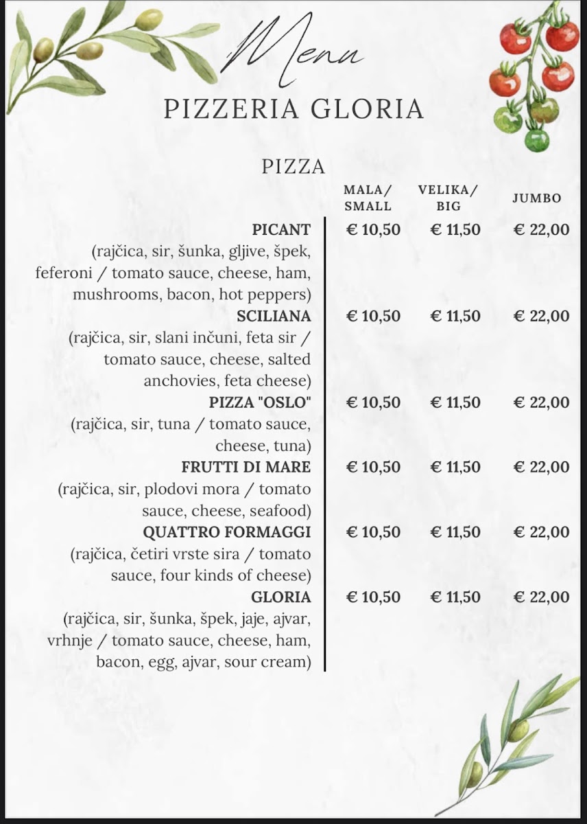 Menu Pizzeria Gloria Zagreb-4