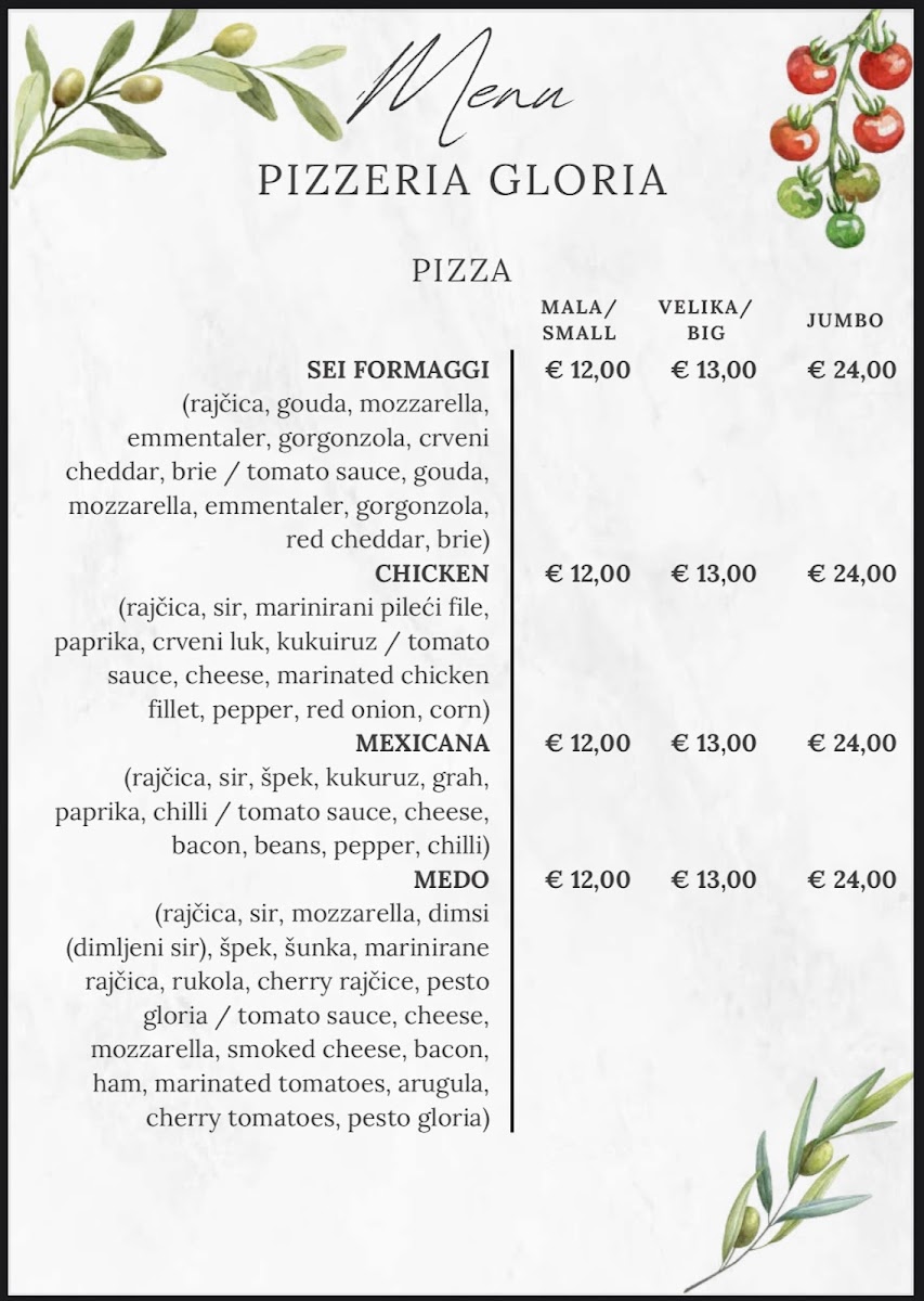 Menu Pizzeria Gloria Zagreb-5